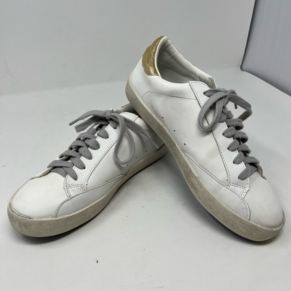 ZhUOCaiZi Shoes Zhuocaizi Super Star White Shoe Gold Glitter Lace